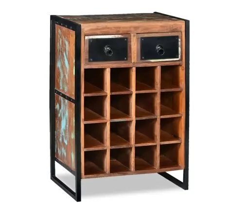 Vīna Pudeļu Statīvs 16 Pudelēm, Pārstrādāts Masīvkoks Vidaxl