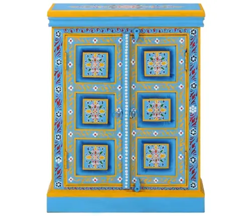 Skapītis, Mango Masīvkoks, Tirkīzzils, Apgleznots Vidaxl