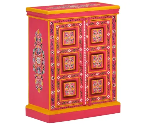 Skapītis, Mango Masīvkoks, Rozā, Apgleznots Vidaxl