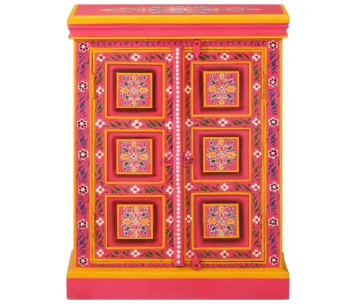 Skapītis, Mango Masīvkoks, Rozā, Apgleznots Vidaxl