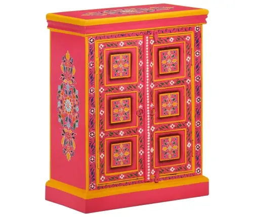 Skapītis, Mango Masīvkoks, Rozā, Apgleznots Vidaxl