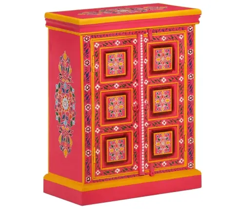 Skapītis, Mango Masīvkoks, Rozā, Apgleznots Vidaxl