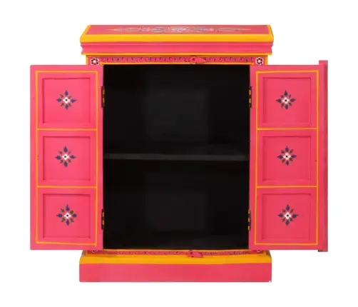 Skapītis, Mango Masīvkoks, Rozā, Apgleznots Vidaxl