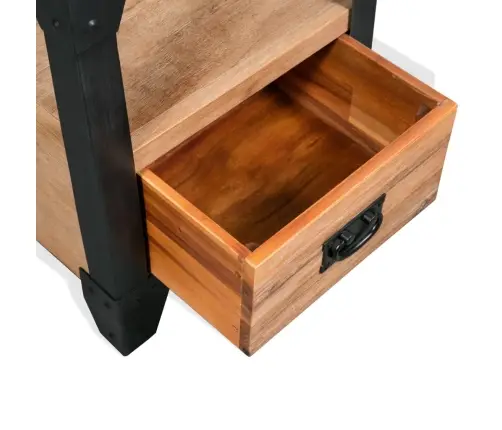 Naktsskapītis, 40X30X54 Cm, Akācijas Masīvkoks, Tērauds Vidaxl Naktsskapītis, 40X30X54 Cm, Akācijas Masīvkoks, Tērauds Vidaxl