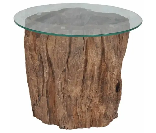 Kafijas Galdiņš, Tīkkoks, Stikls, 50X40 Cm Vidaxl