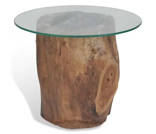 Kafijas Galdiņš, Tīkkoks, Stikls, 50X40 Cm Vidaxl