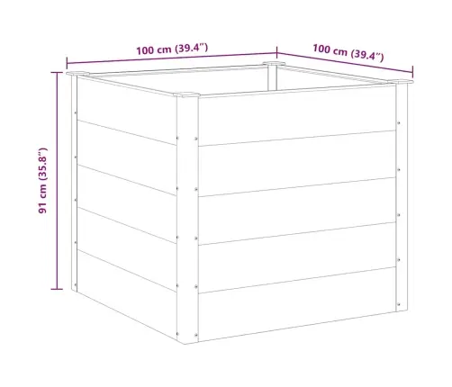 Augstā Puķu Kaste, 100X100X91 Cm, Pelēks Wpc Vidaxl