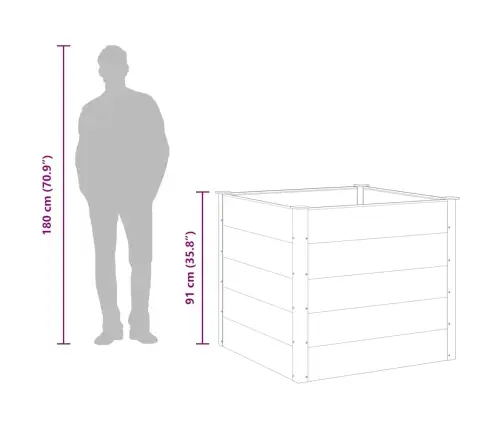 Augstā Puķu Kaste, 100X100X91 Cm, Pelēks Wpc Vidaxl