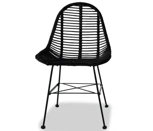 Söögitoolid, 2 Tk, Must, Naturaalne Rotang