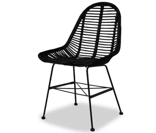 Söögitoolid, 2 Tk, Must, Naturaalne Rotang