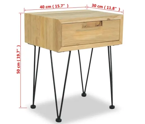 Naktinis Staliukas, 40X30X50cm Tvirtas Tikmedis