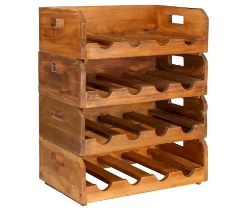 Veiniriiulid 4 Tk, 16 Pudelile, Mahagonipuidust