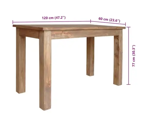 Söögilaud Taastatud Puidust 120 X 60 X 77 Cm