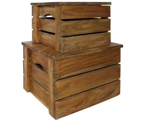 Daiktadėžių Rinkinys, 2Vnt., Raudonmedžio Medienos Masyvas