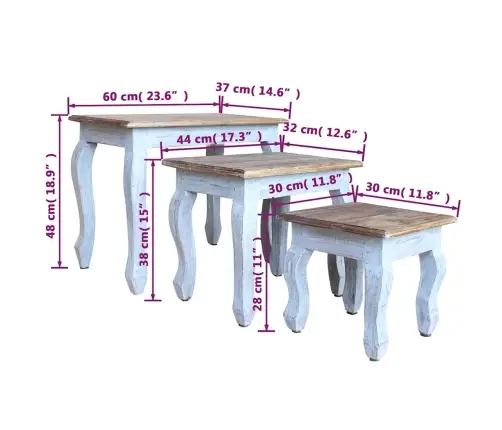 Kafijas Galdiņi, 3 Gab., Sabīdāmi, Masīvs Sarkankoks Vidaxl