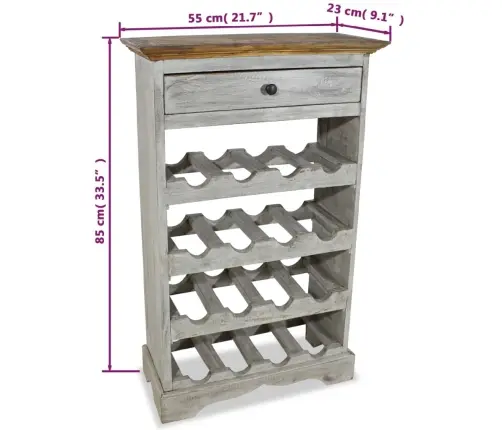 Vīna Pudeļu Statīvs, 55X23X85 Cm, Masīvs Sarkankoks Vidaxl