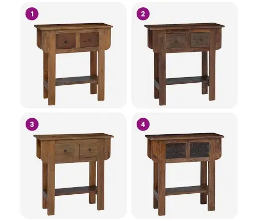 Konsoollaud Taastatud Puidust 80 X 35 X 80 Cm