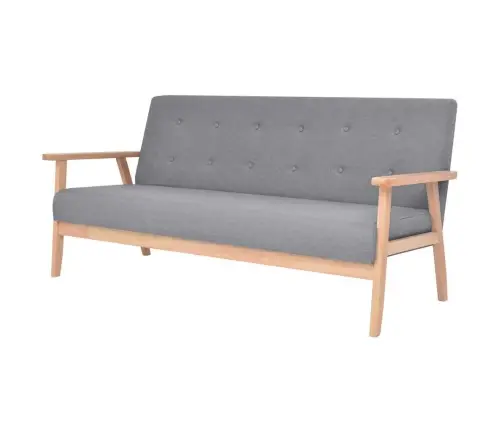 Trivietė Sofa, Šviesiai Pilkos Spalvos, Audinys
