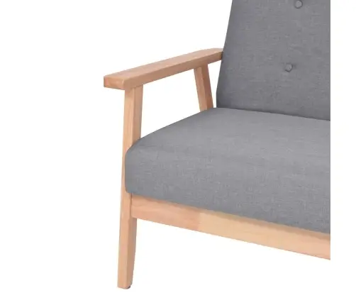 Trivietė Sofa, Šviesiai Pilkos Spalvos, Audinys