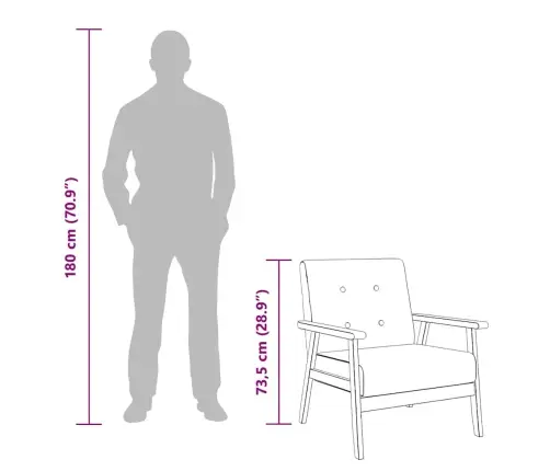 Atpūtas Krēsls, Tumši Pelēks Audums Vidaxl