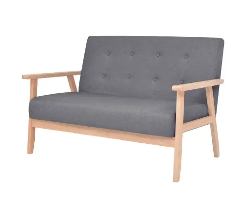 Dīvāns, Divvietīgs, Tumši Pelēks Audums Vidaxl