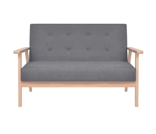 Dīvāns, Divvietīgs, Tumši Pelēks Audums Vidaxl