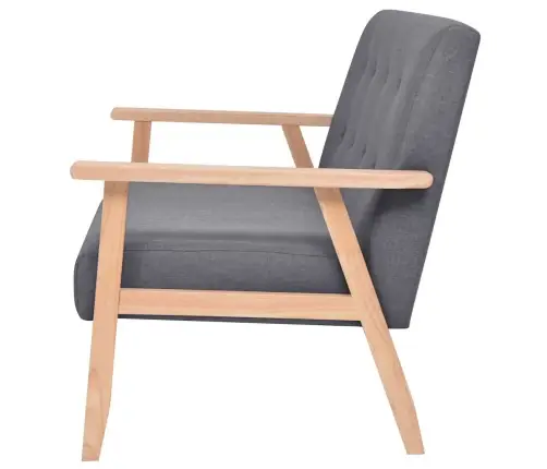 Dīvāns, Divvietīgs, Tumši Pelēks Audums Vidaxl