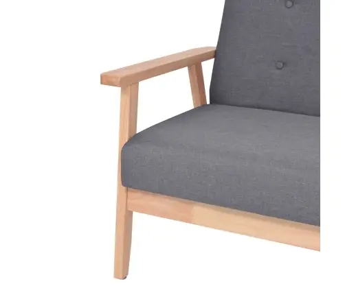 Dīvāns, Divvietīgs, Tumši Pelēks Audums Vidaxl