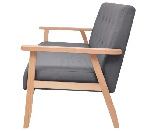 Dīvāns, Trīsvietīgs, Tumši Pelēks Audums Vidaxl