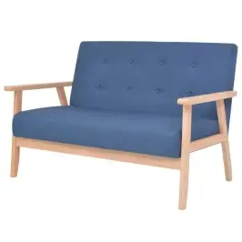 Dvivietė Sofa, Mėlynos Spalvos, Audinys