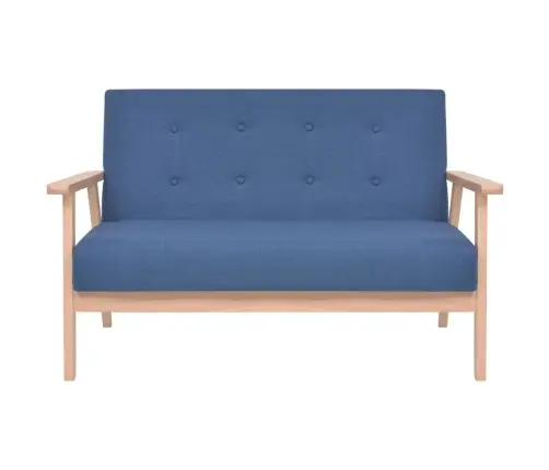 Dīvāns, Divvietīgs, Zils Audums Vidaxl
