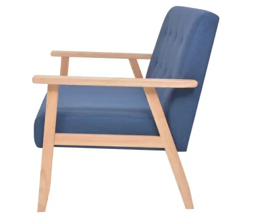 Dīvāns, Divvietīgs, Zils Audums Vidaxl