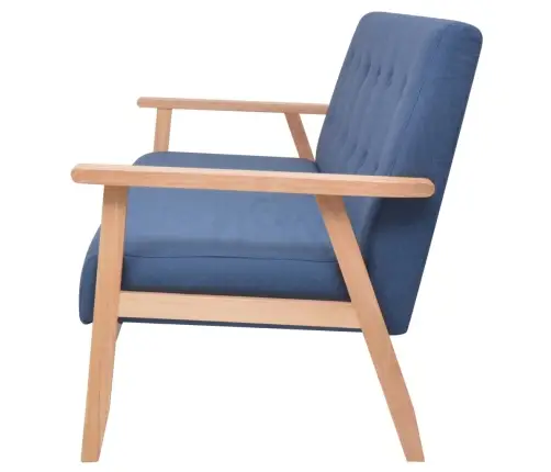 Dīvāns, Trīsvietīgs, Zils Audums Vidaxl