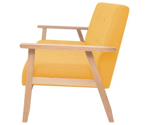 Dīvāns, Trīsvietīgs, Dzeltens Audums Vidaxl