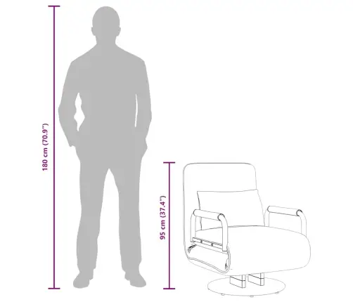 Pöörlev Tool Ja Diivanvoodi, Helehall, Kangas