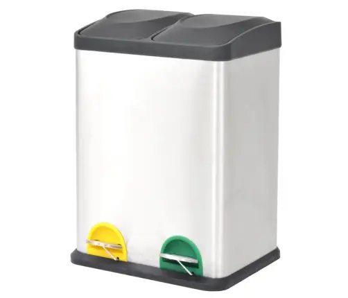 Šiukšliadėžė, Rūšiavimui, Nerūdij. Plienas, Su Pedalu, 36L