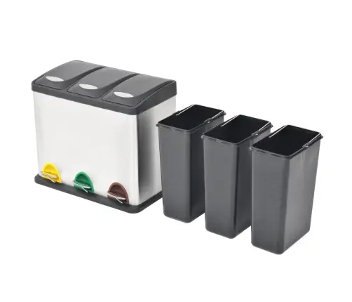 Šiukšliadėžė, Rūšiavimui, Nerūdij. Plienas, Su Pedalu, 24 L