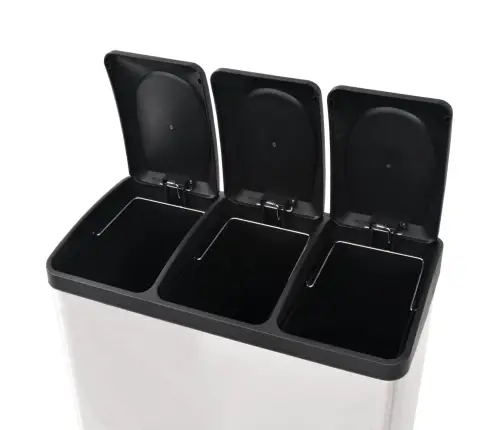 Atkritumu Šķirošanas Tvertne Ar Pedāli, Nerūsējošs Tērauds, 54L Vidaxl