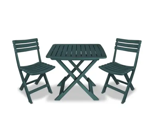3-Osaline Kokkupandav Bistrookomplekt Plast, Roheline