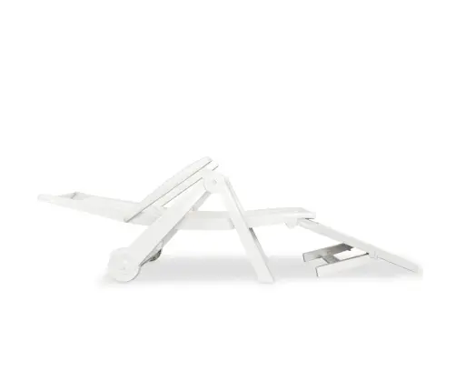 Saulės Gultas Su Atrama Kojoms, Plastikas, Baltas