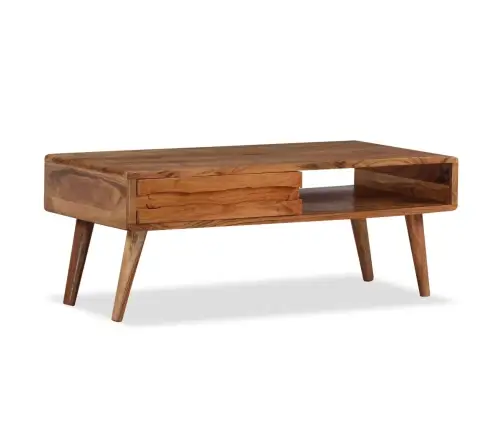 Kafijas Galdiņš Ar Izgrebtu Atvilktni, 100X50X40 Cm, Masīvkoks Vidaxl