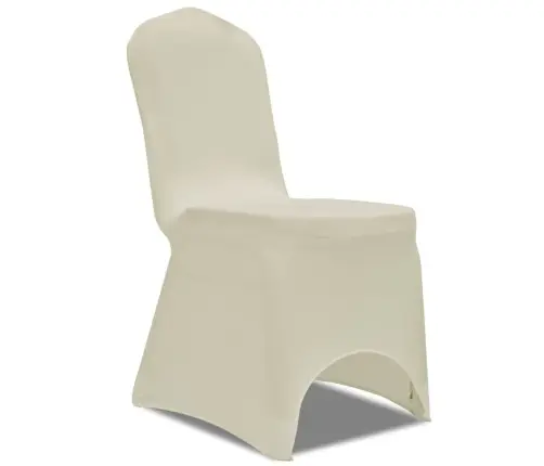 Krēslu Pārvalki, 100 Gab., Elastīgi, Krēmkrāsas Vidaxl