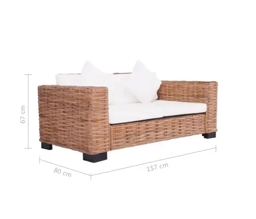 15-Osaline Diivanikomplekt, Naturaalsest Rotangist