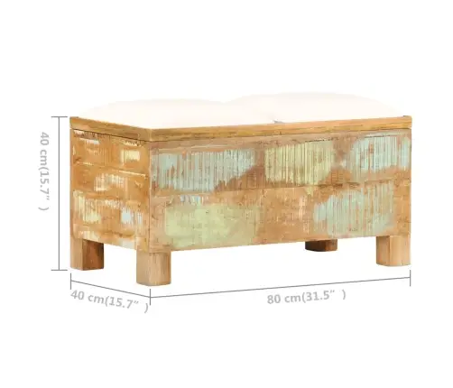 Suolas Su Daiktadėže, Perdirbta Mediena, 80X40X40Cm