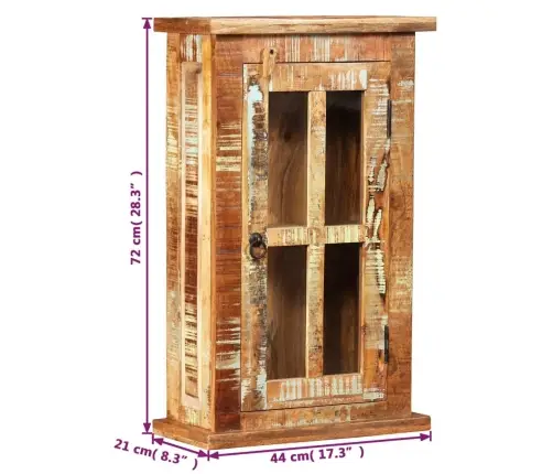 Sienas Skapītis, 44X21X72 Cm, Pārstrādāts Masīvkoks Vidaxl