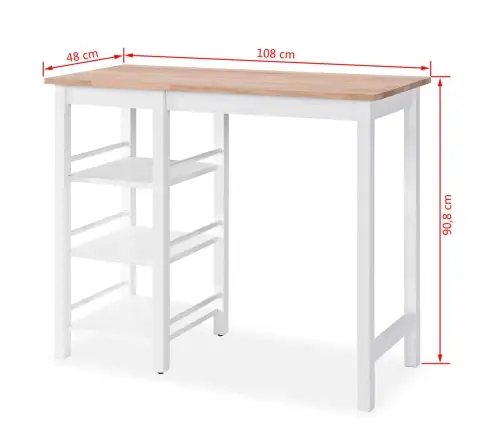 Bāra Galds Un Krēsli, Balts Mdf Vidaxl