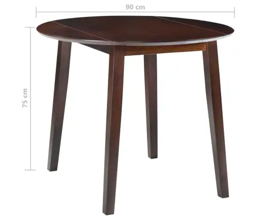 Virtuves Galds Ar Atlokāmām Malām, Apaļš, Mdf, Brūns Vidaxl