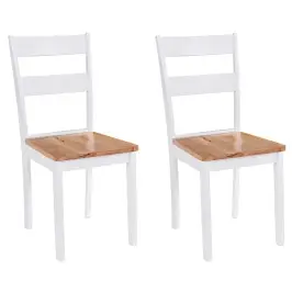 Virtuves Krēsli, 2 Gab., Balts Gumijas Masīvkoks Vidaxl