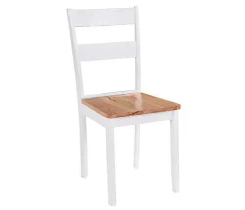 Virtuves Krēsli, 2 Gab., Balts Gumijas Masīvkoks Vidaxl