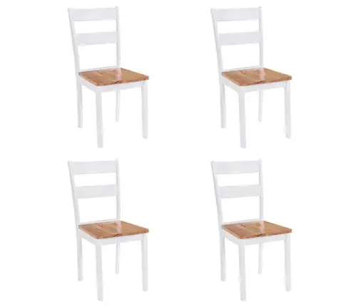 Virtuves Krēsli, 4 Gab., Balti, Masīvs Gumijkoks Vidaxl Virtuves Krēsli, 4 Gab., Balti, Masīvs Gumijkoks Vidaxl